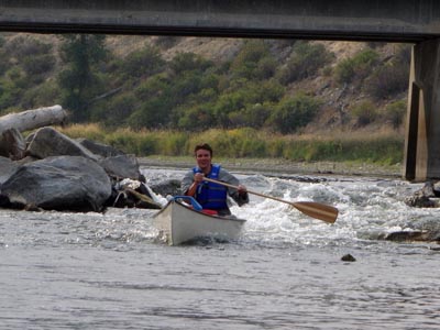 Paddling Parsons Bridge diversion dam rapids.