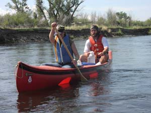 Jefferons River canoeist, Cassie and Brian.