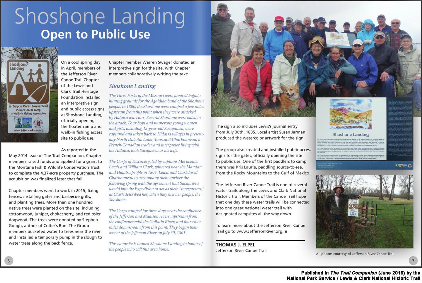 LCNHT Trail Companion: Shoshone Landing: Open to Public Use.