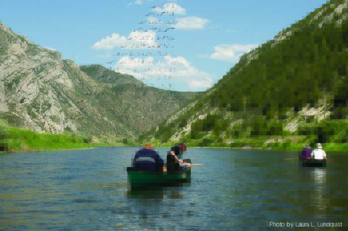 Canoeing Jefferson River near Lewis & Clark caverns.