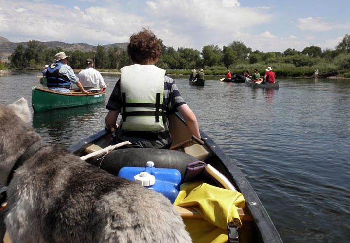 Canoe floaters.