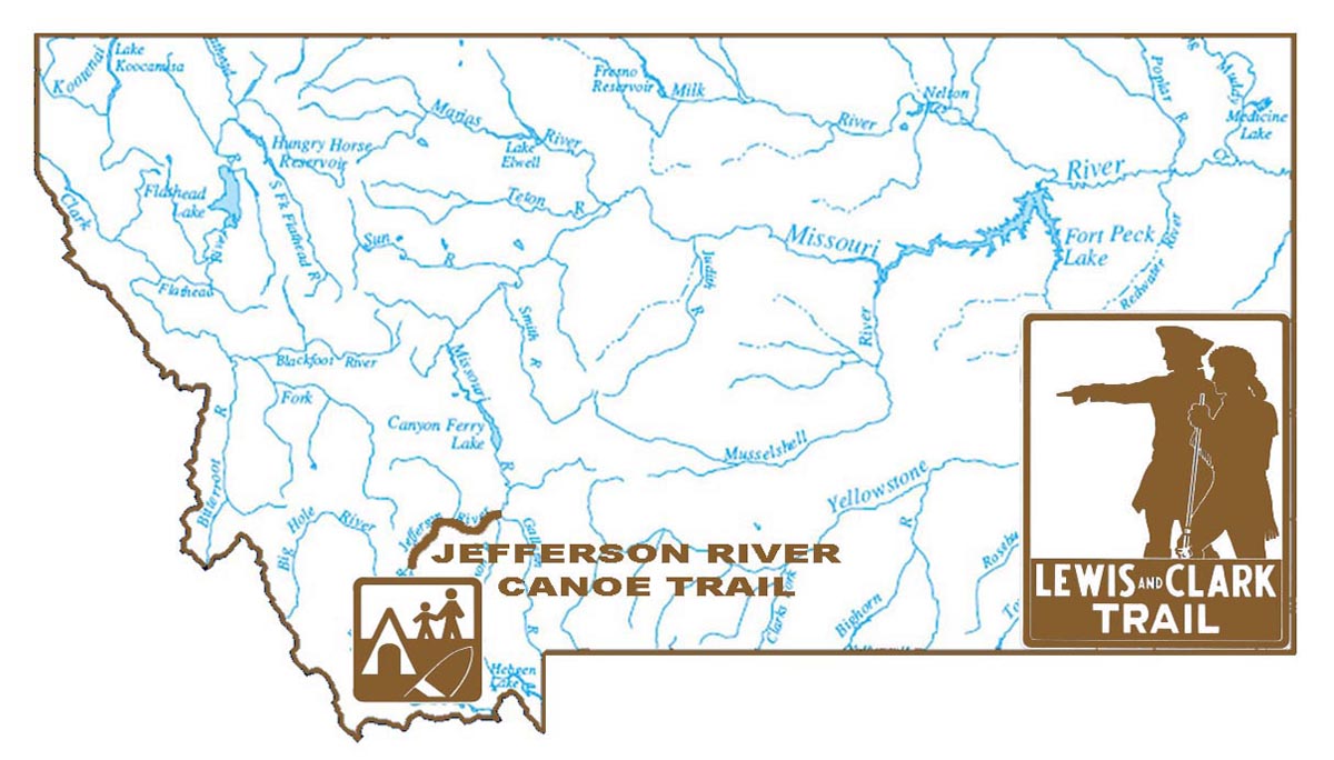 The Jefferson River Canoe Trail is located in southwest Montana. Map.
