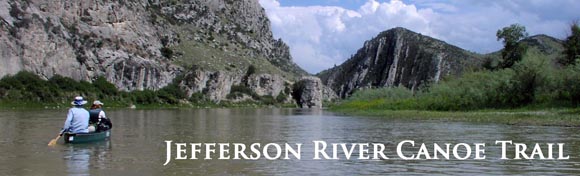 Jefferson River Canoe Trail river banner.